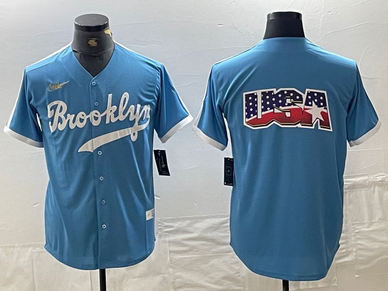 Men Los Angeles Dodgers Blank Light blue Throwback 2024 Nike MLB Jersey style 10->los angeles dodgers->MLB Jersey
